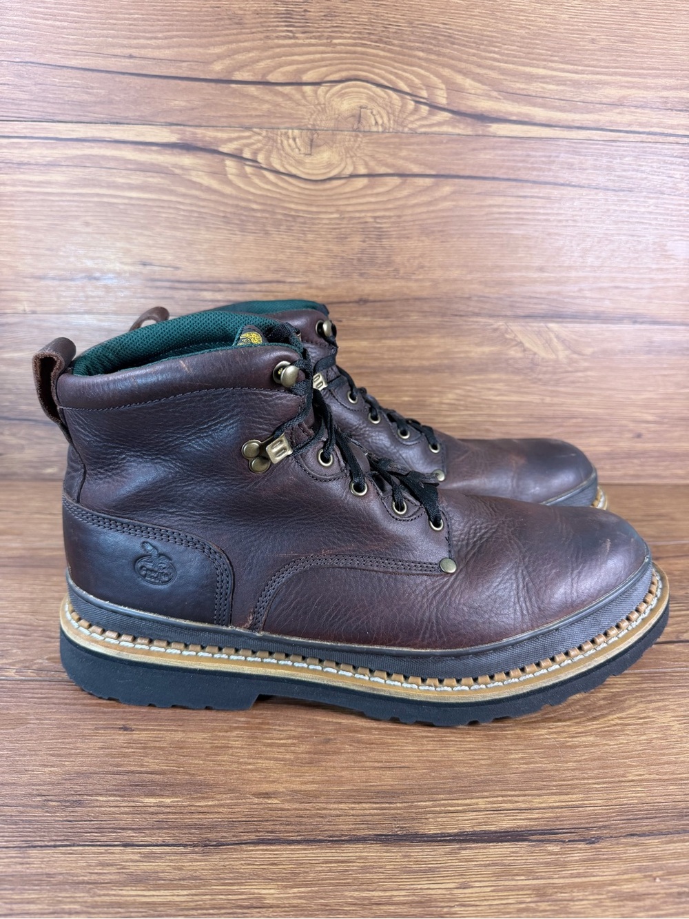 Georgia Giant Mens Size 15‎ Brown Classic Leather Lace Up Work Boots Shoes